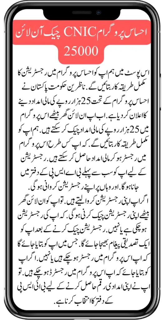 8171 Ehsaas Program CNIC Check Online 25000 - BISP