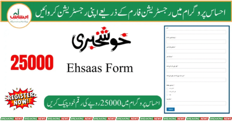 Ehsaas Registration Form 25000 Check Online BISP
