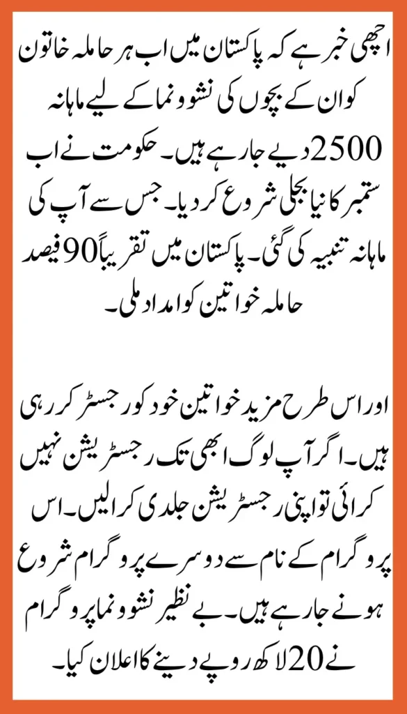 Receive PKR 2500 from the Benazir Nashonuma Program How to Apply Today