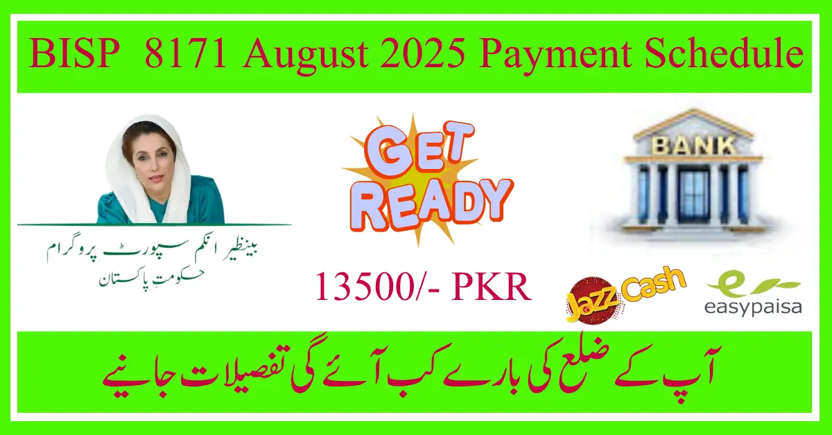 BISP 8171 August 2025 Payment Schedule Released – Complete CNIC-Based Guide for Beneficiaries